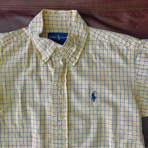 RALPH LAUREN Size 4 Boys button down short sleeve plaid shirt kids 4T